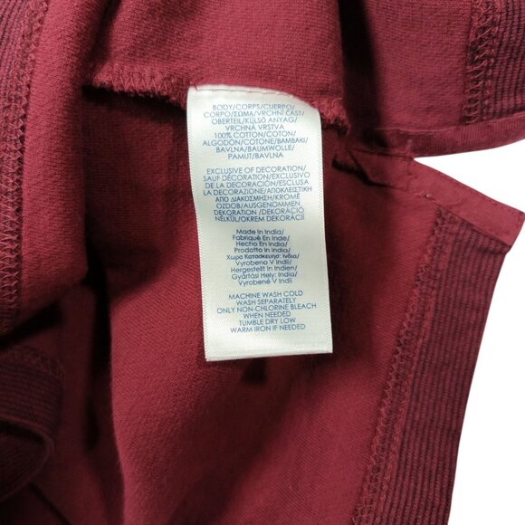 Chaps Quarter 1/4 Zip Sweatshirt Men's Large Dark Red Burgundy Long Sleeve - Picture 7 of 7